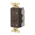 Hubbell Wiring Device-Kellems GFCI Receptacle, 20 Amp, Brown, Heavy Duty, Tamper Resistant, Weather Resistant, Self Test SNAPGFTW83